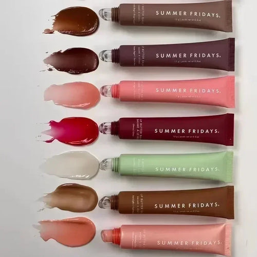 NEW Summer Fridays Mini Lip Gloss Set Vanilla Beige Lip Balm Long Lasting Moisturizing Smooth Soft Tube Makeup Lip Care Suit